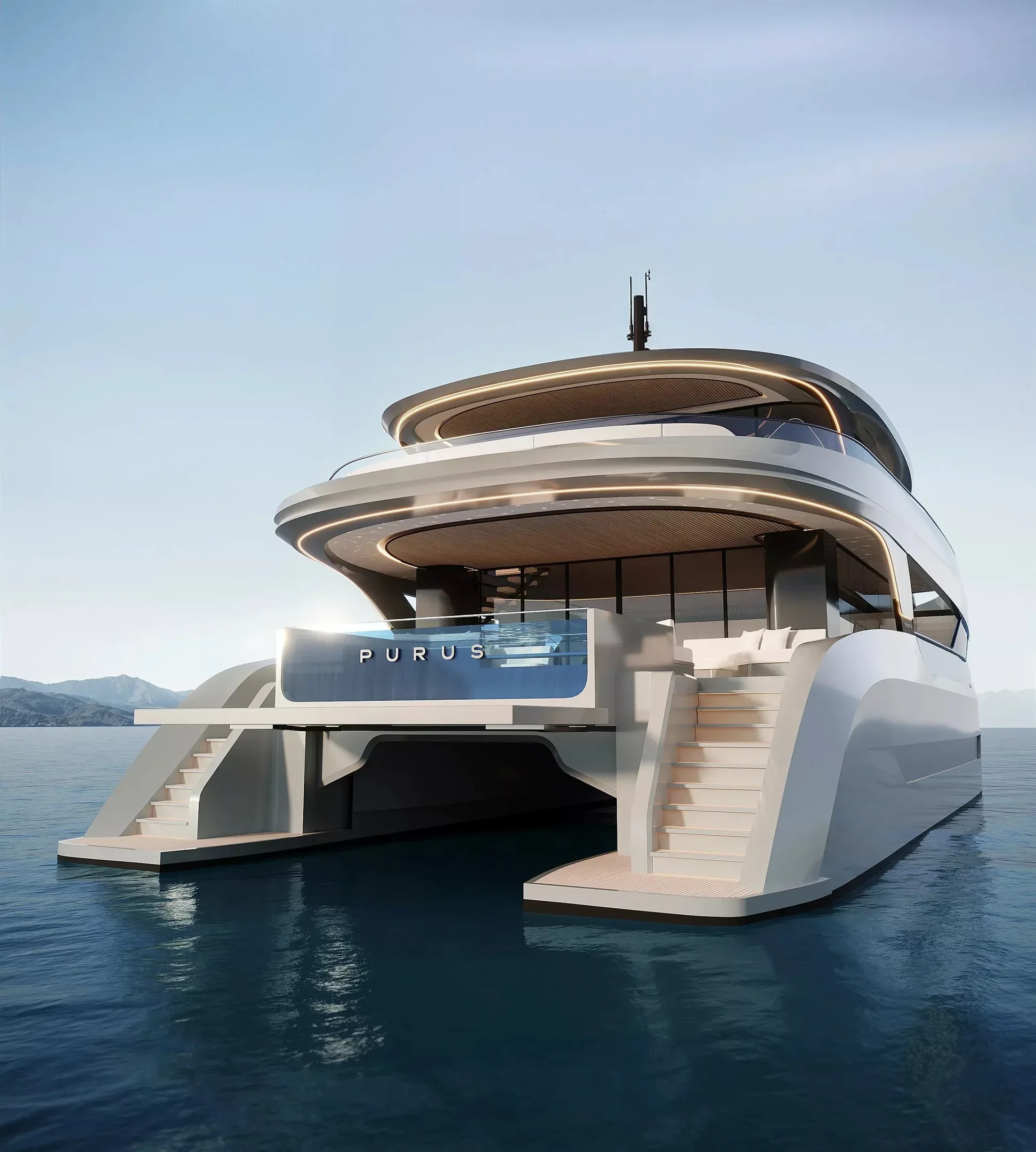 Purus catamaran exterior detail
