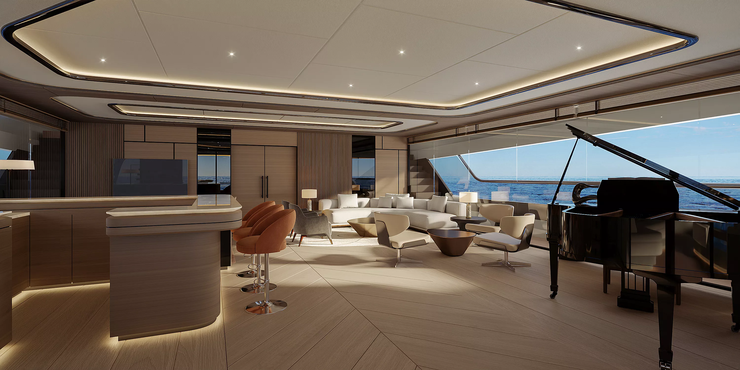 Purus catamaran interior design by RSantos Design
